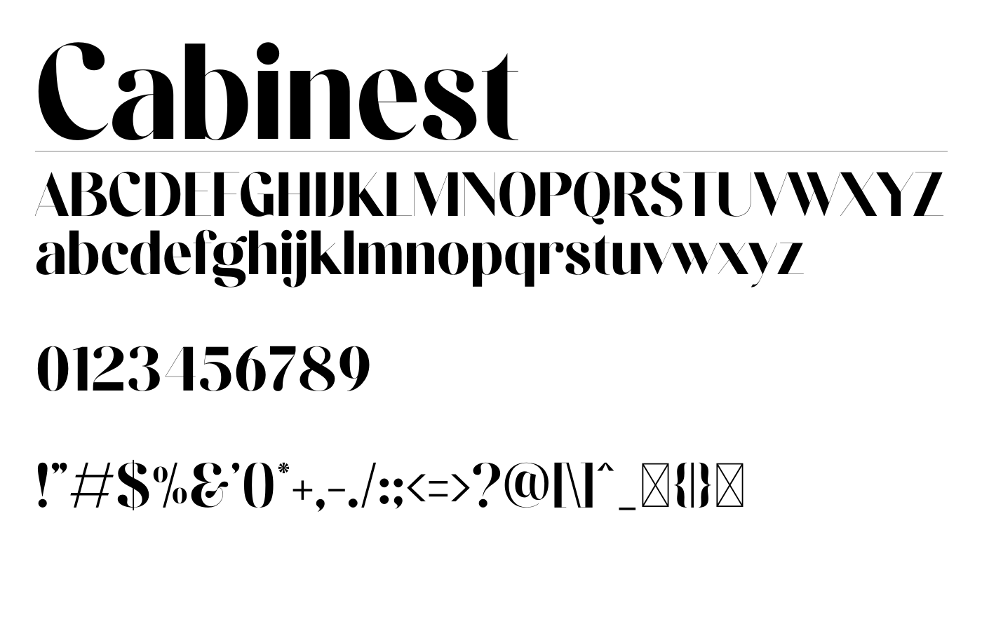 Cabinest Font preview