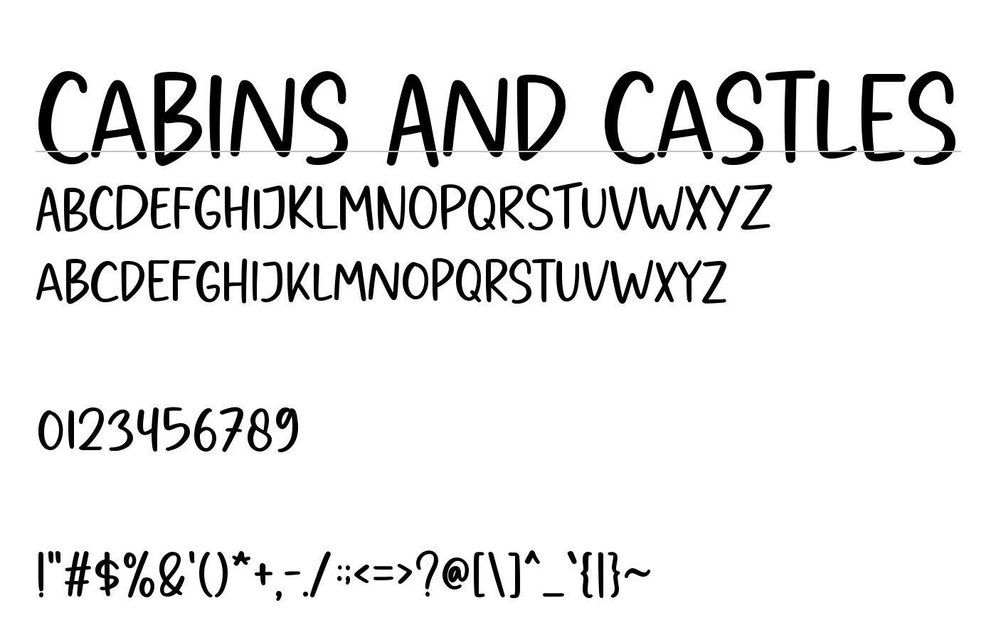Cabins And Castles Font preview