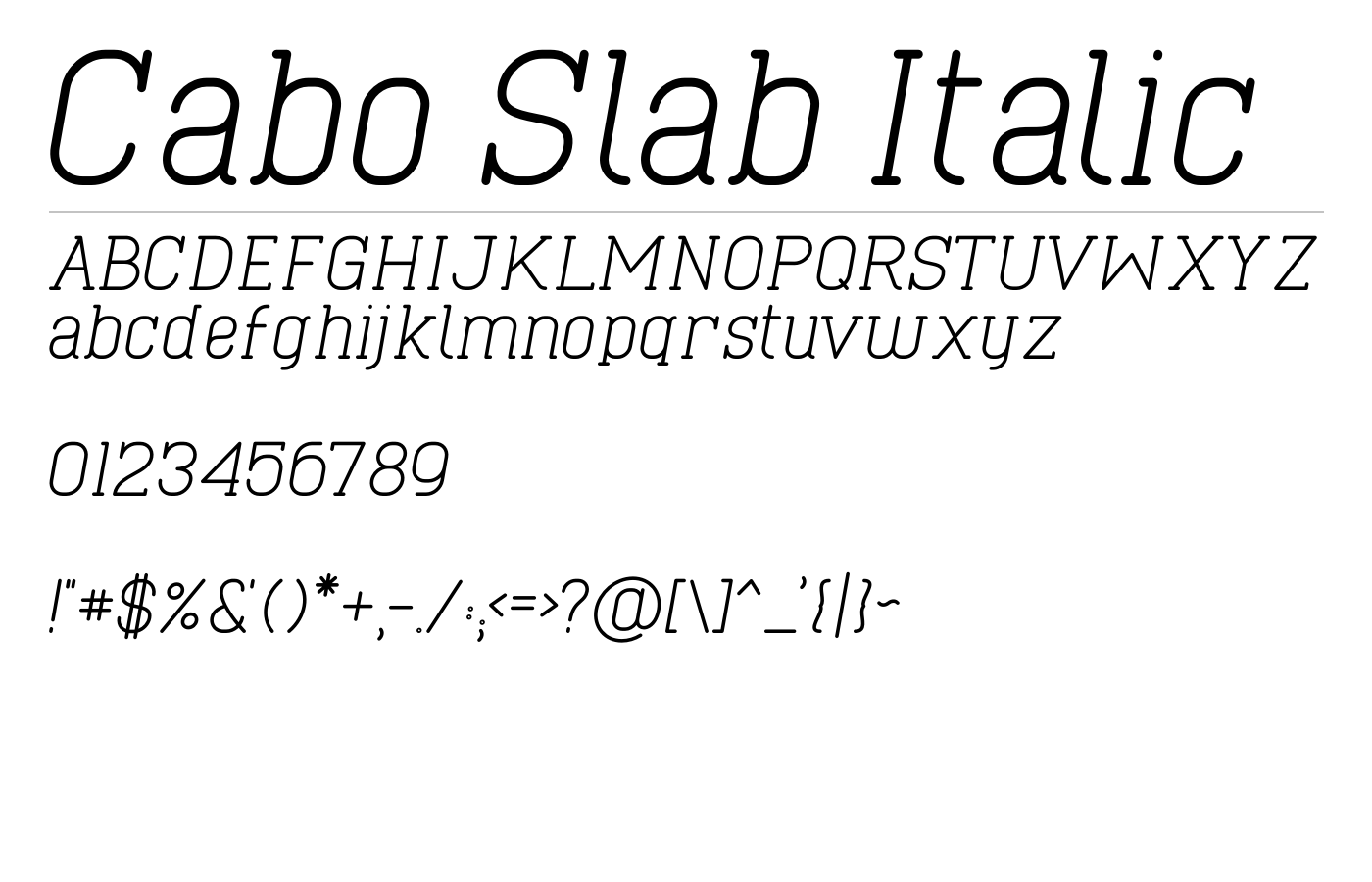 Cabo Slab Font preview