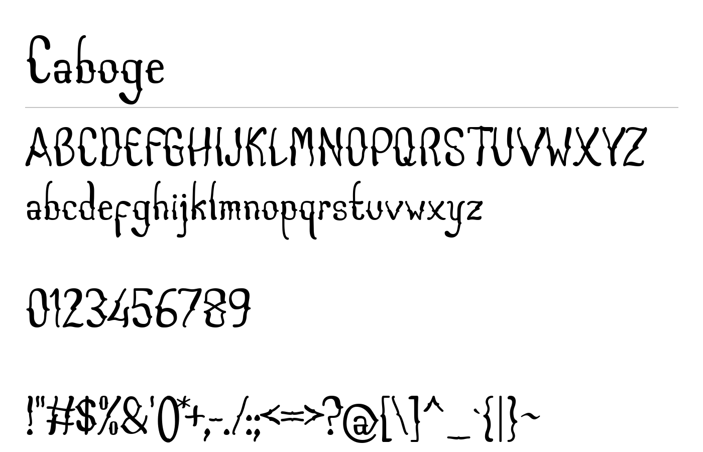 Caboge Font preview