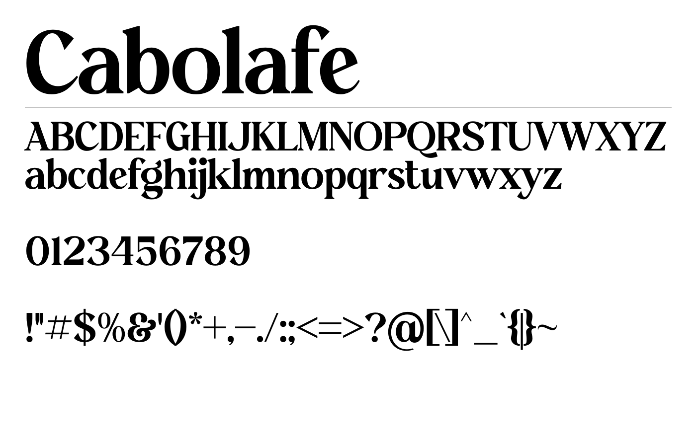 Cabolafe Font preview