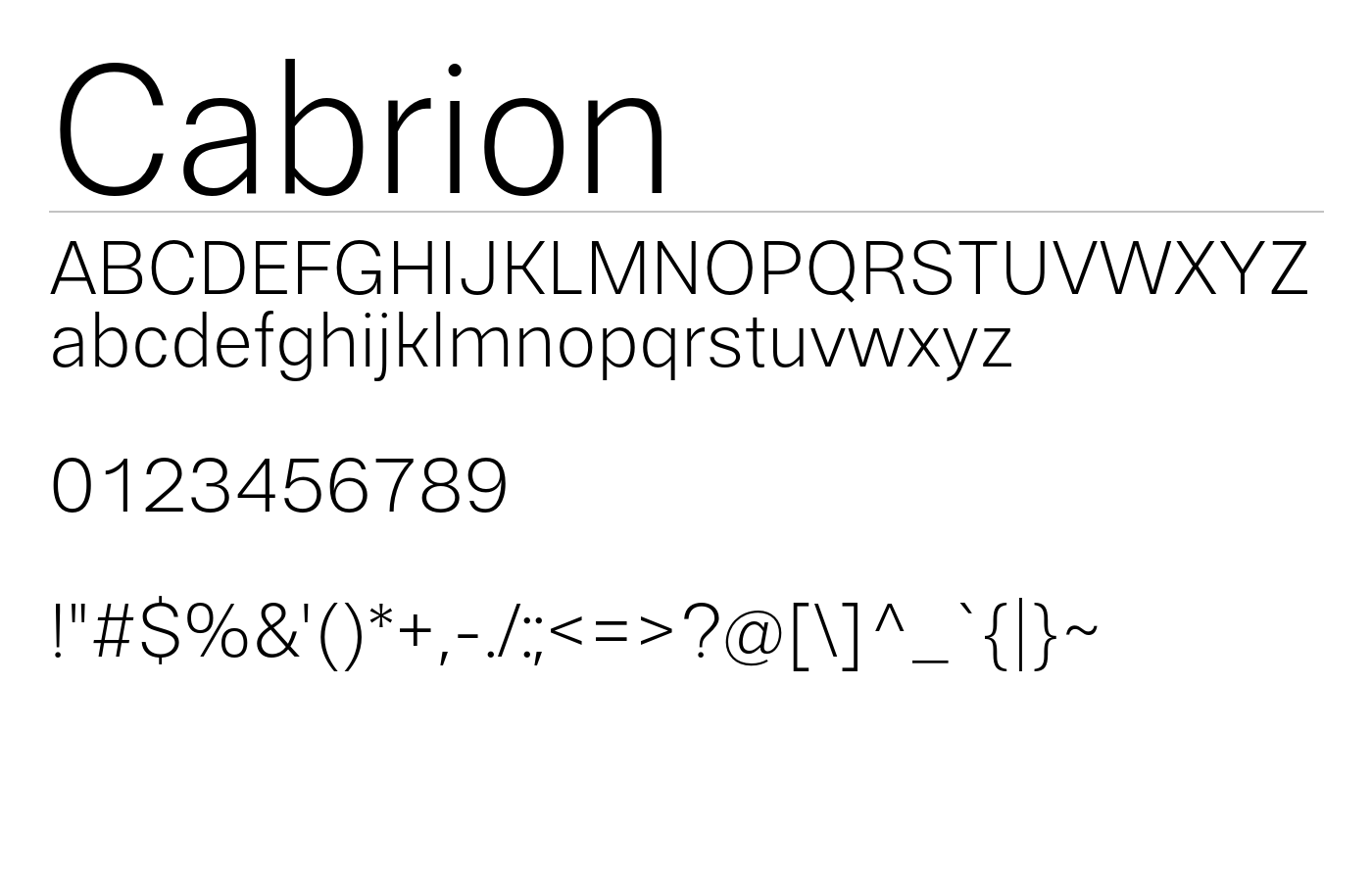 Cabrion Font preview