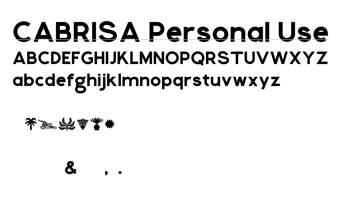 CABRISA Personal Use Font preview