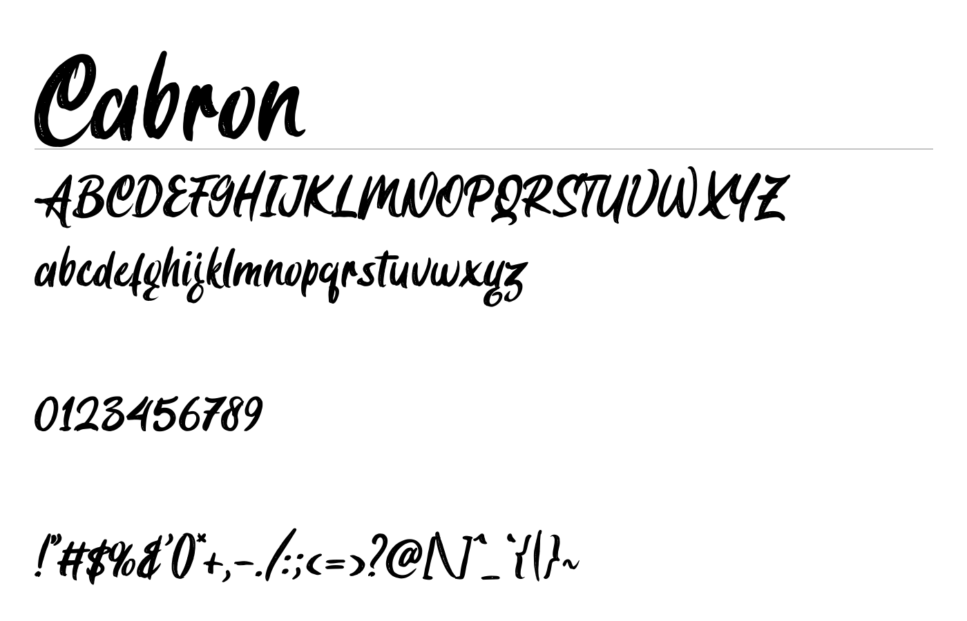 Cabron Font preview