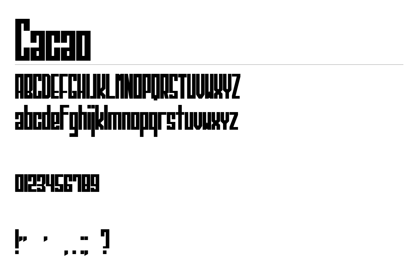 Cacao Font preview