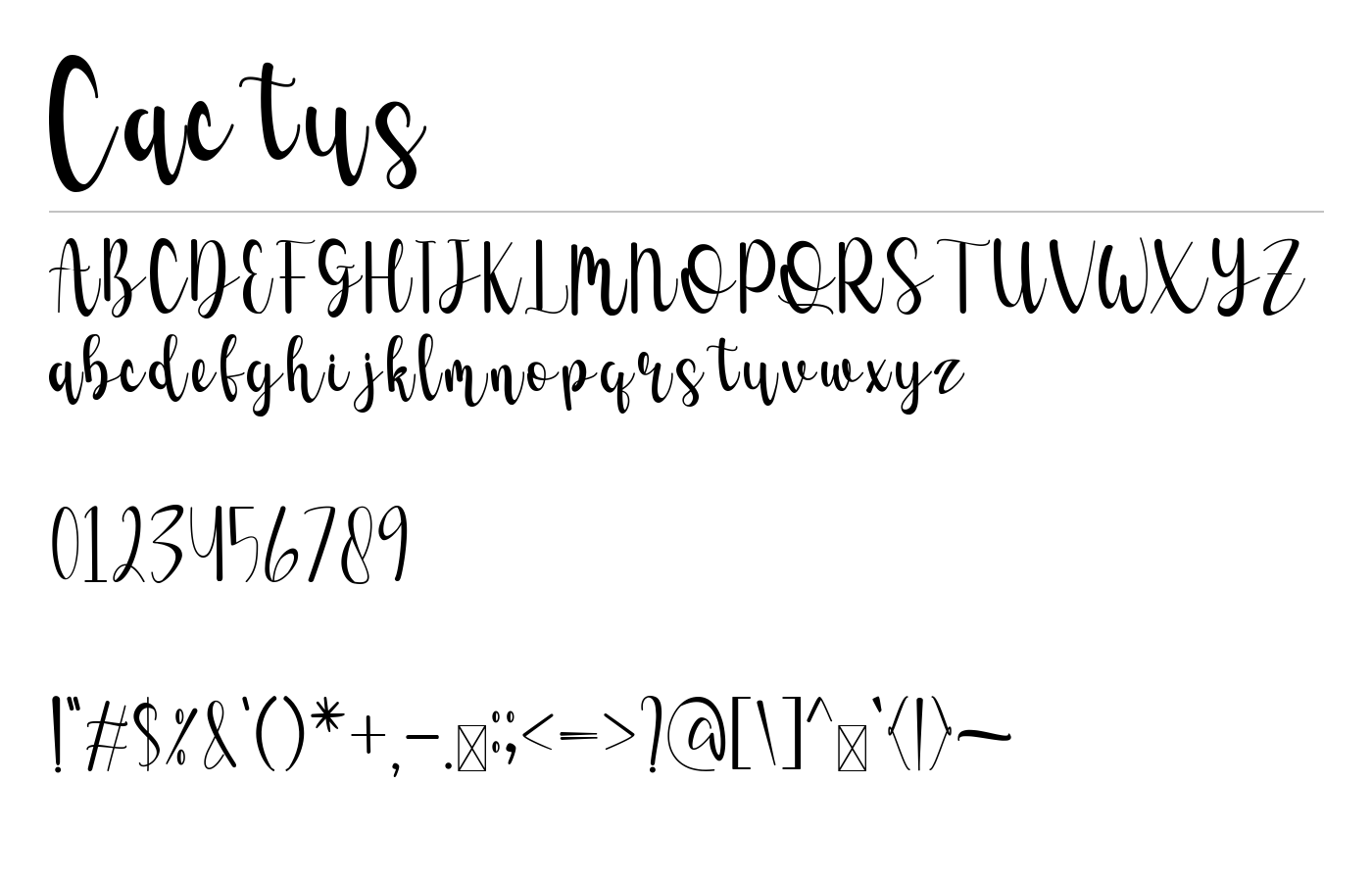 Cactus Font preview