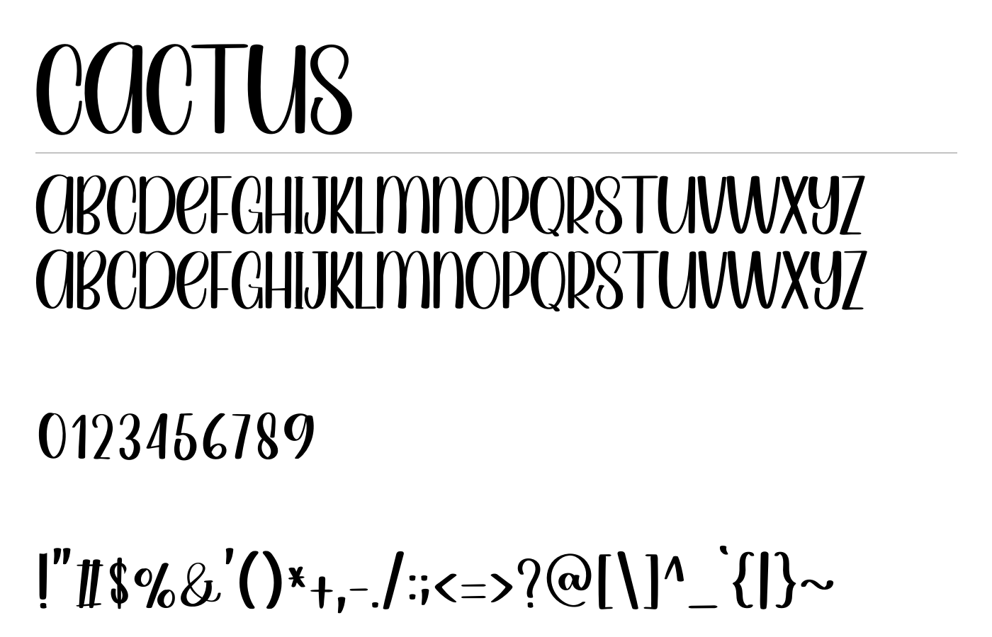 Cactus Font preview