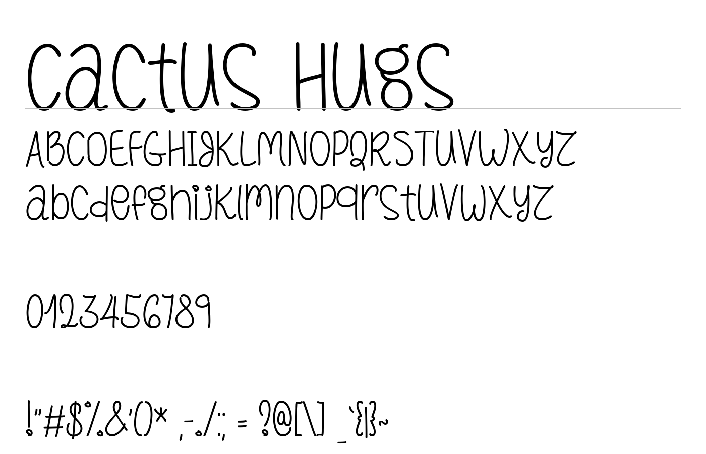 Cactus Hugs Font preview