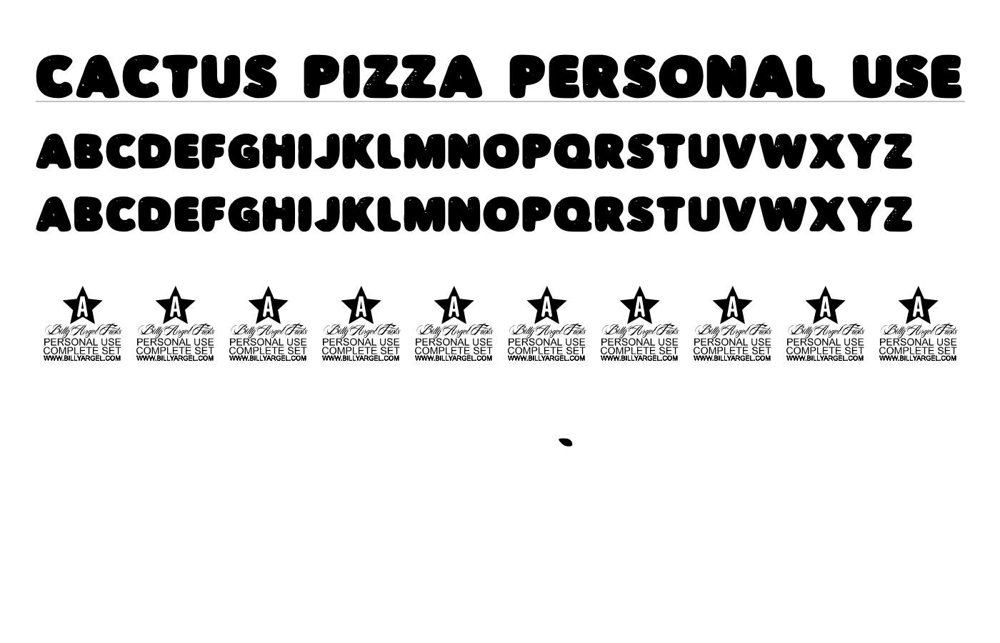 CACTUS PIZZA PERSONAL USE Font preview