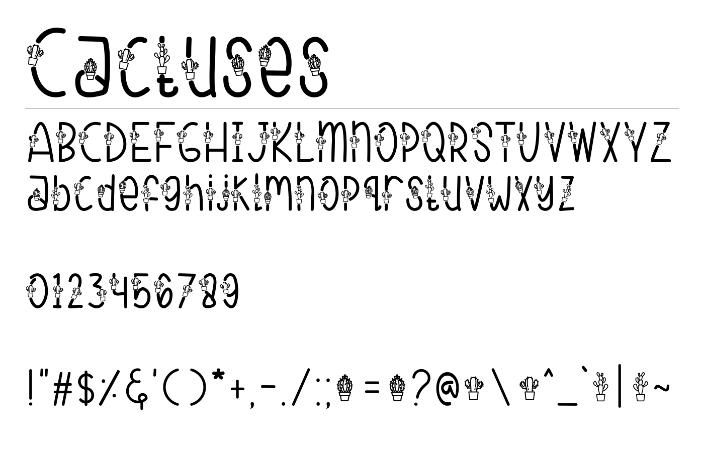Cactuses Font preview