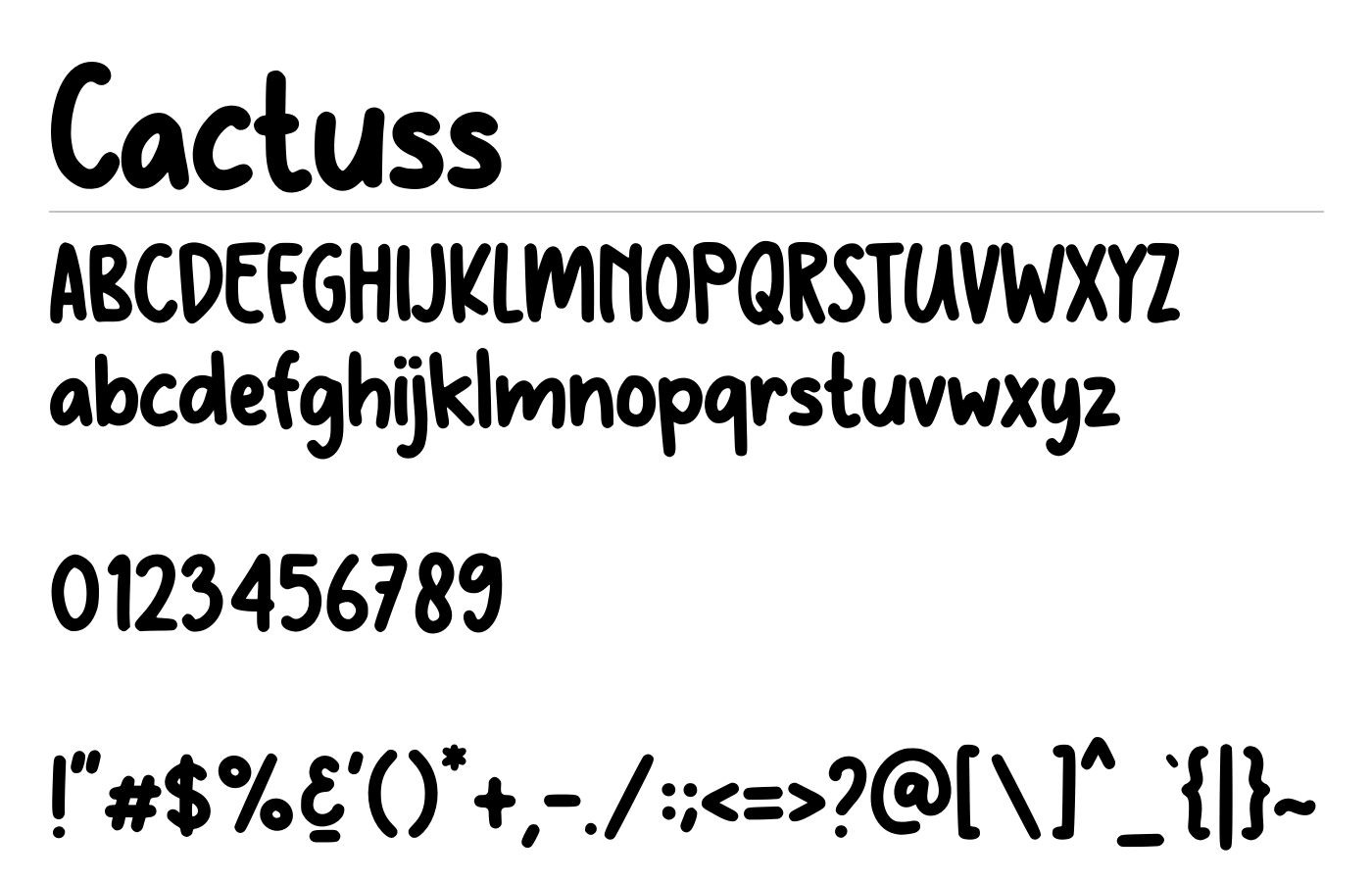 Cactuss Font preview