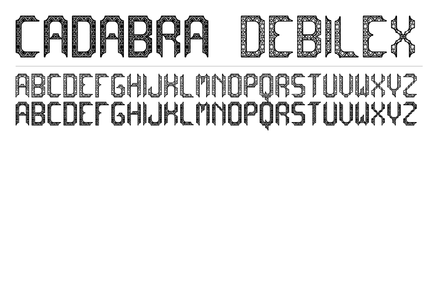 cadabra DEBILEX Font preview