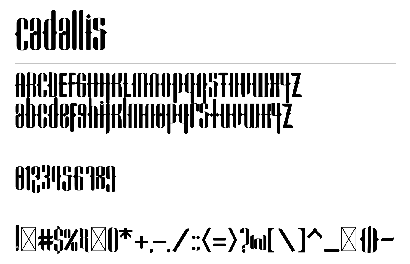 Cadallis Font preview