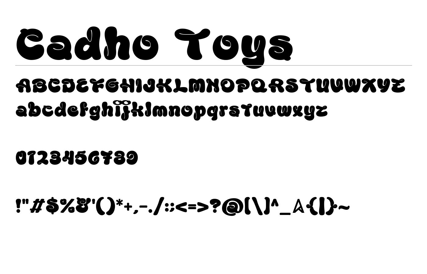 Cadho Toys Font preview