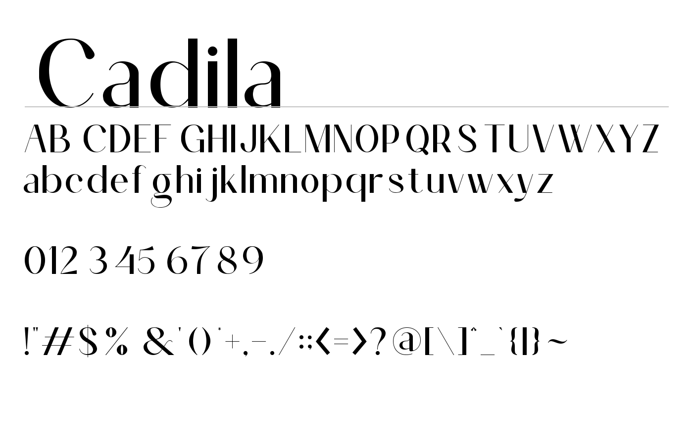 Cadila Font preview