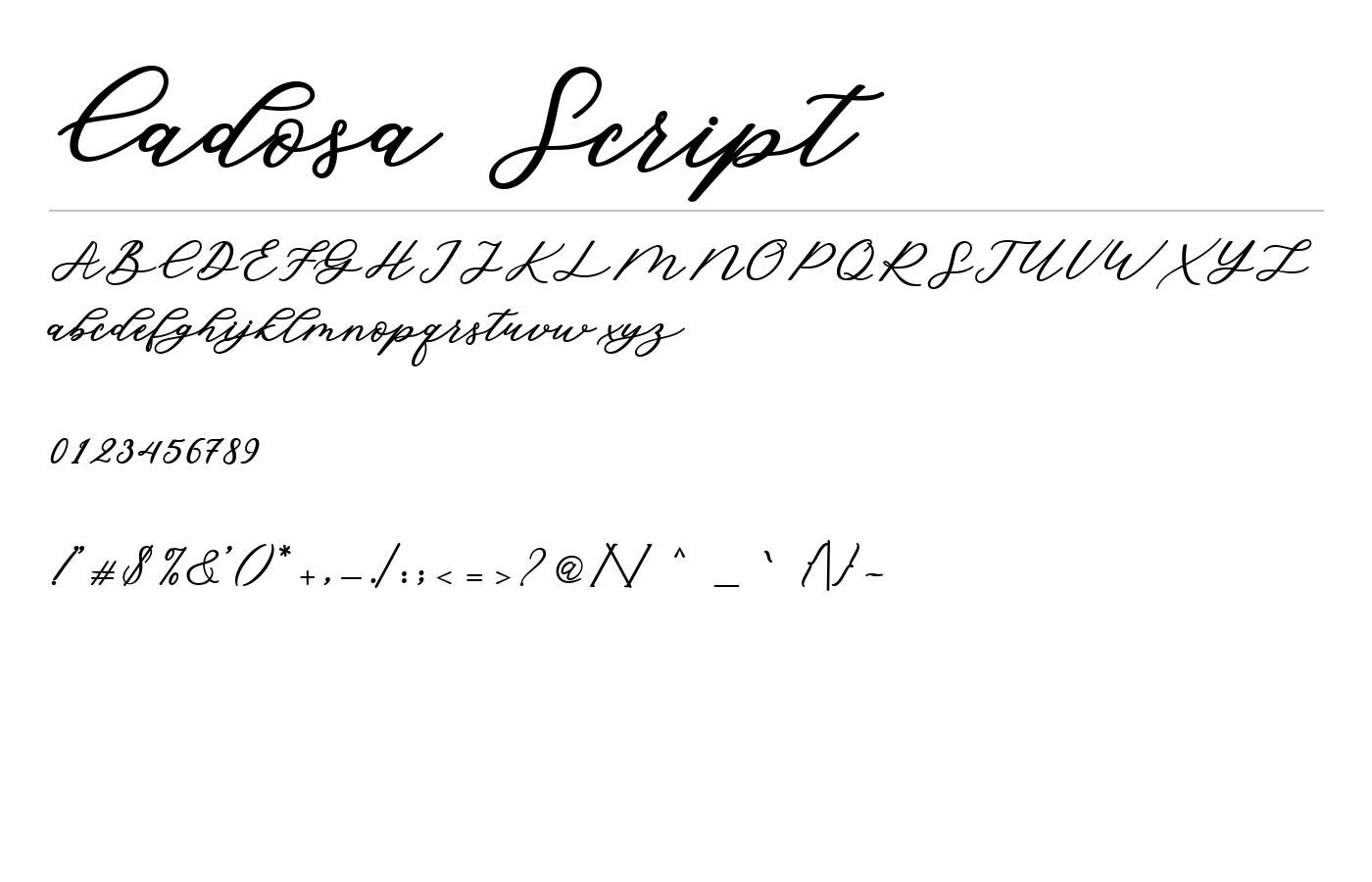 Cadosa Script Font preview