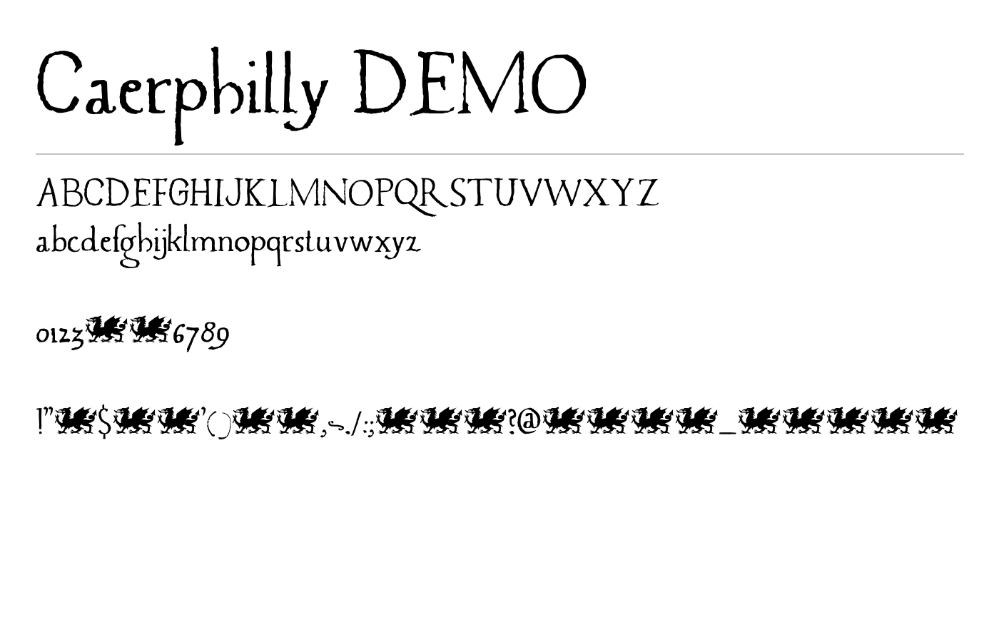 Caerphilly DEMO Font preview