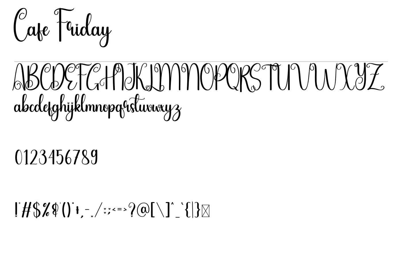 Cafe Friday Font preview