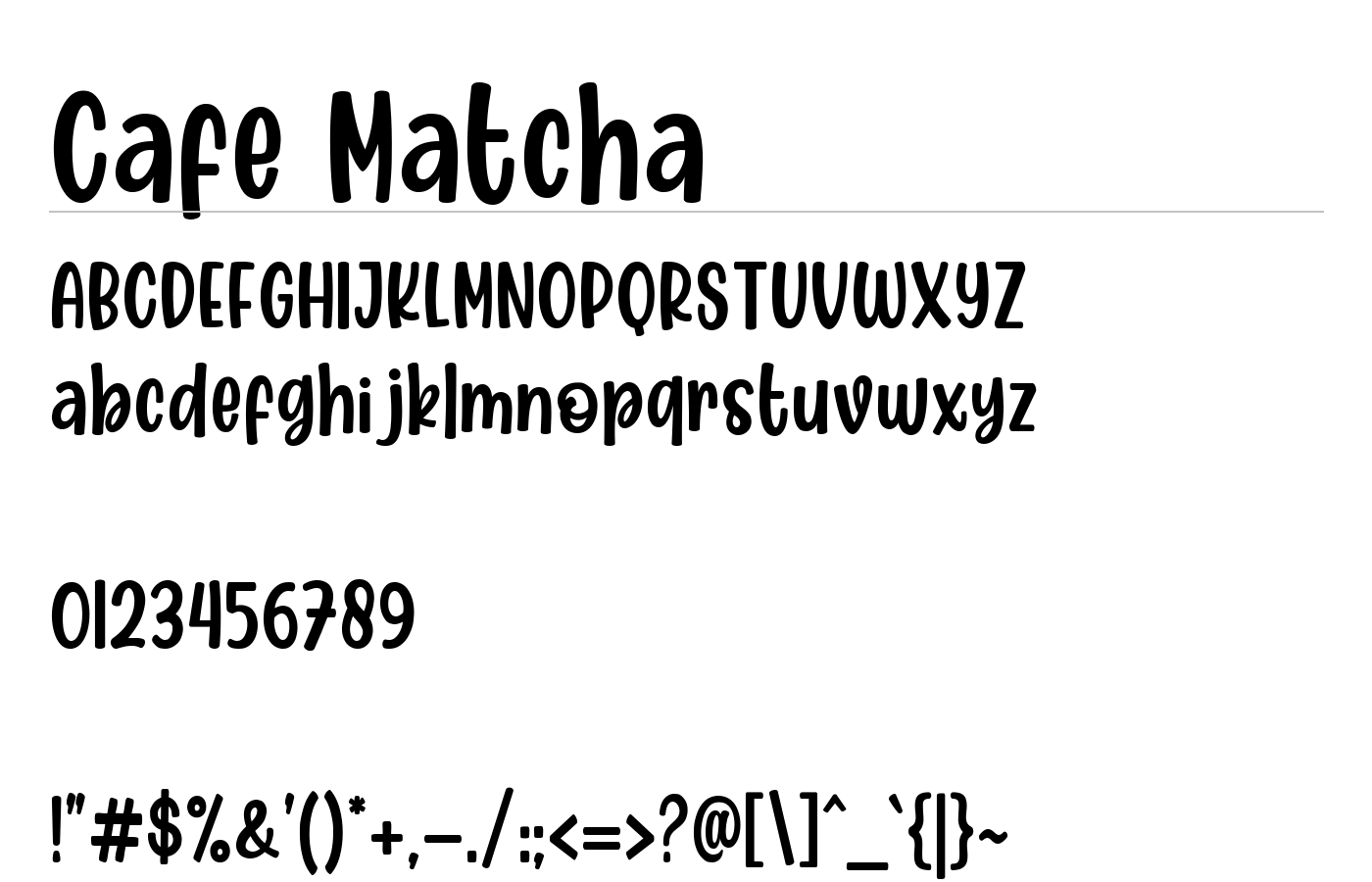 Cafe Matcha Font preview