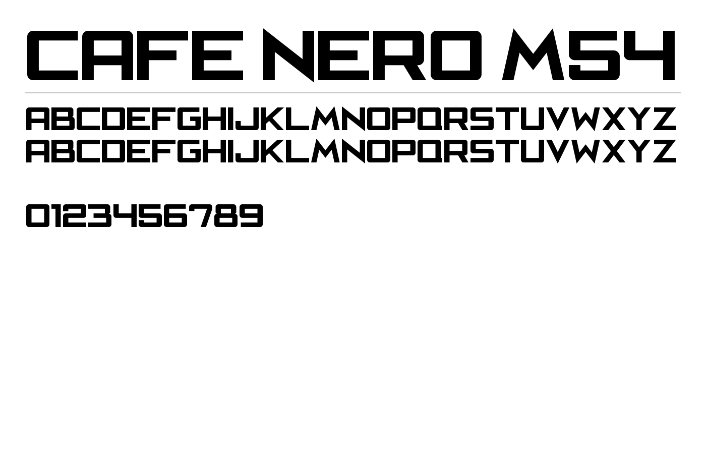 Cafe Nero M54 Font preview
