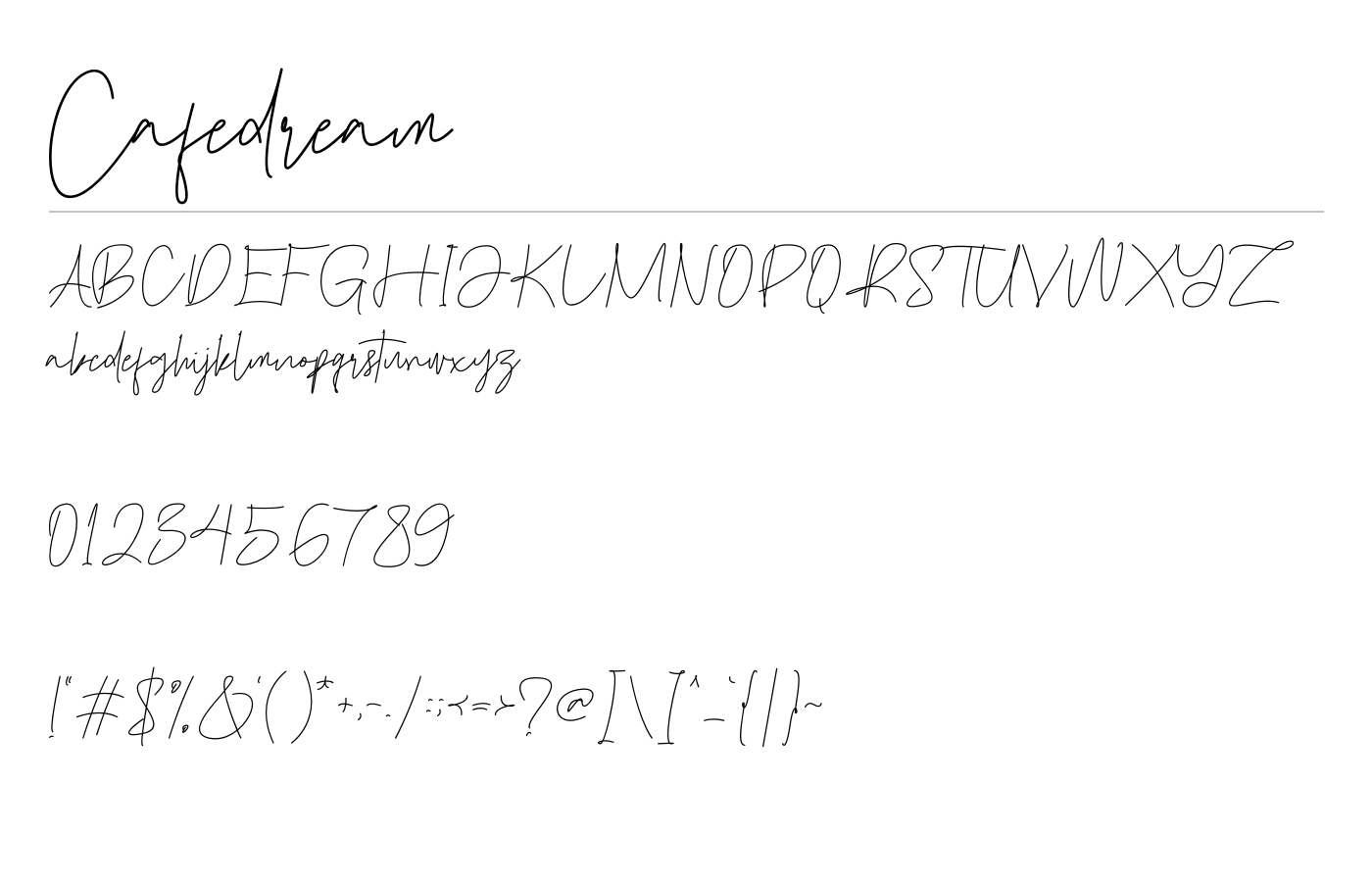 Cafedream Font preview