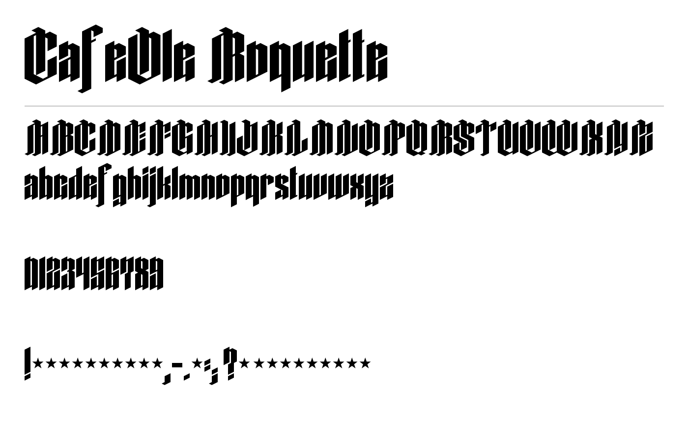 CafeOle Roquette Font preview