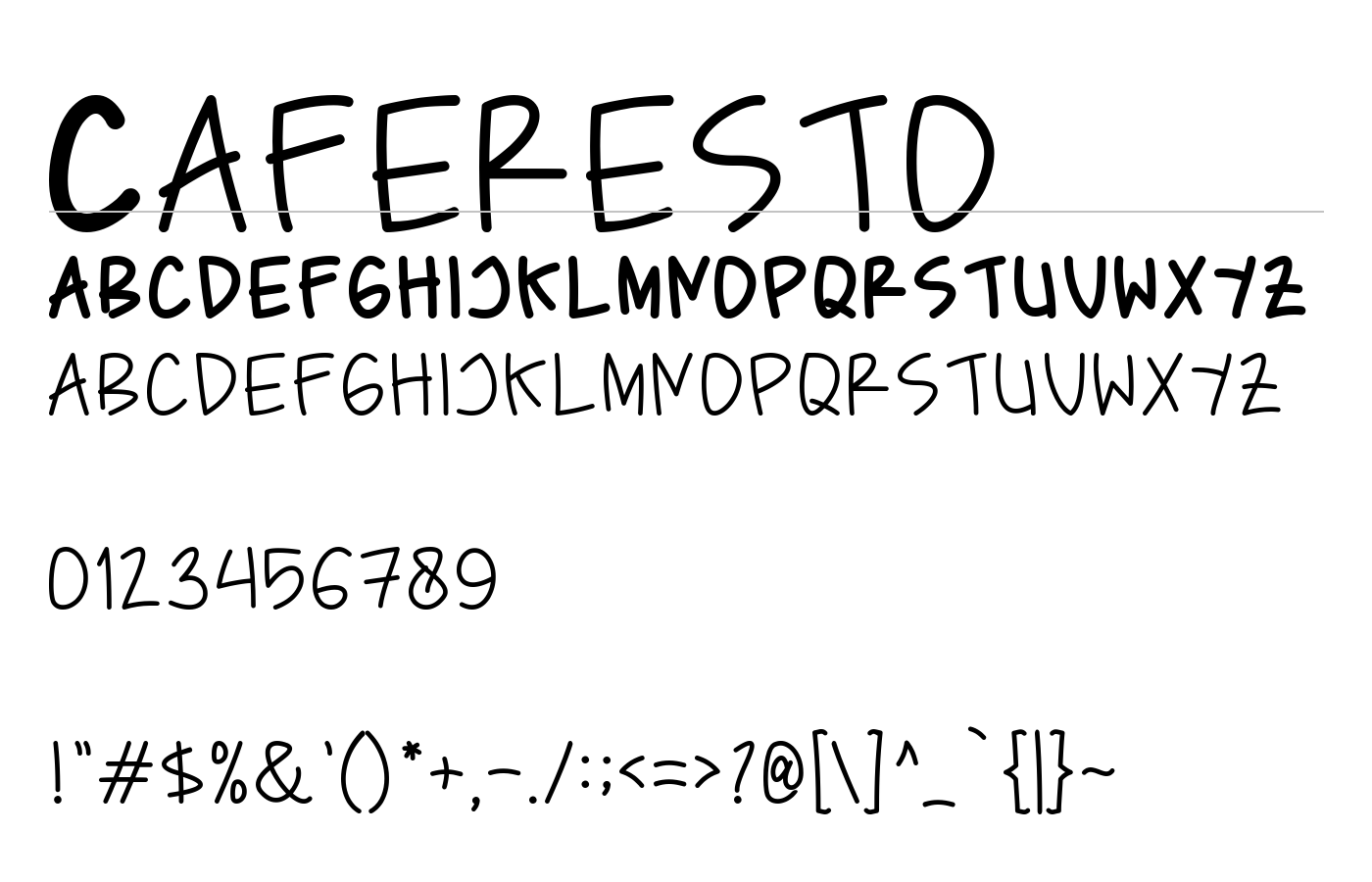 Caferesto Font preview