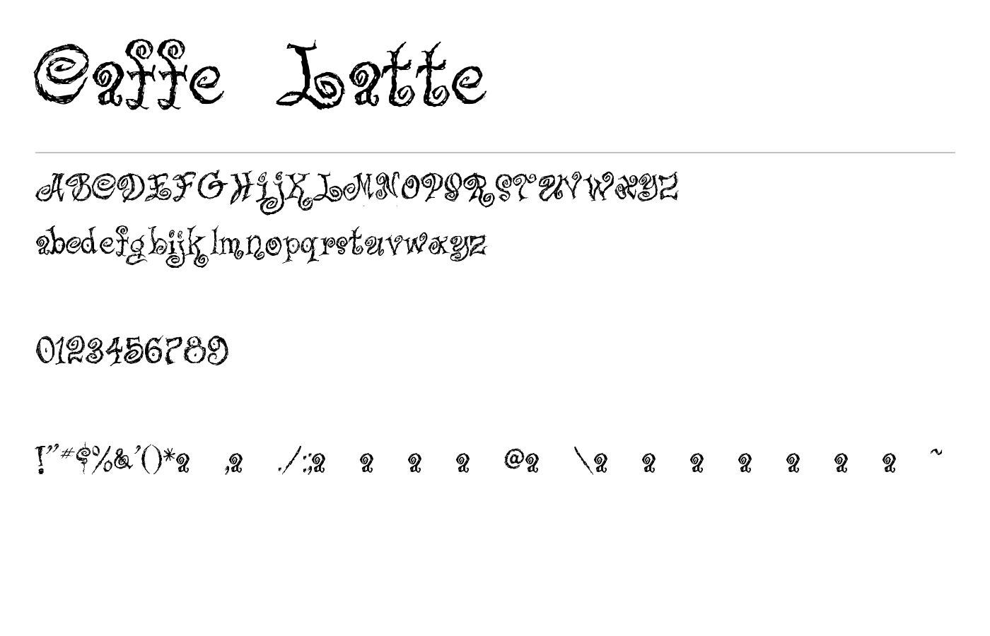 Caffe Latte Font preview