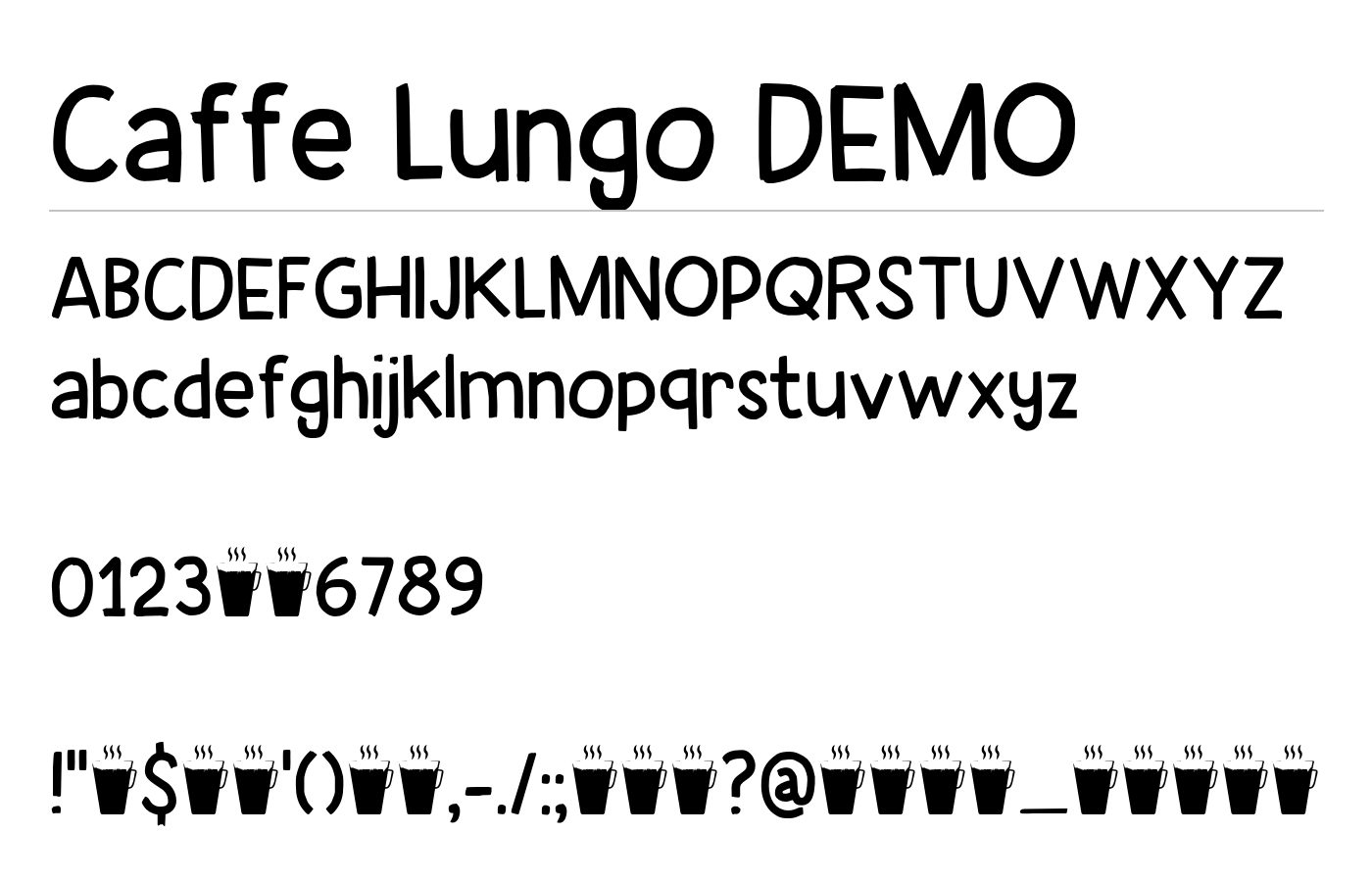 Caffe Lungo DEMO Font preview