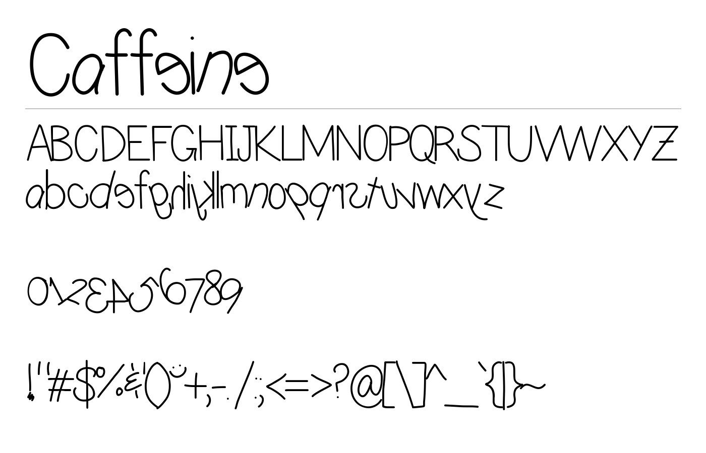 Caffeine Font preview