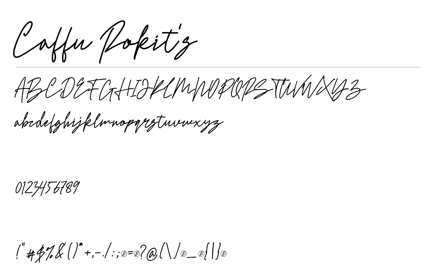 Caffu Rokit's Font preview