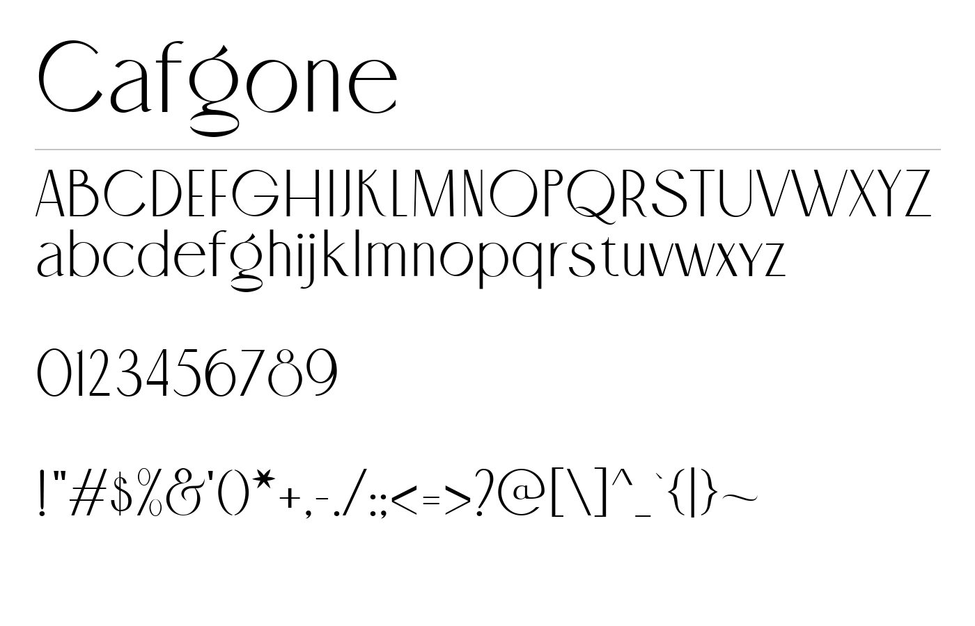Cafgone Font preview