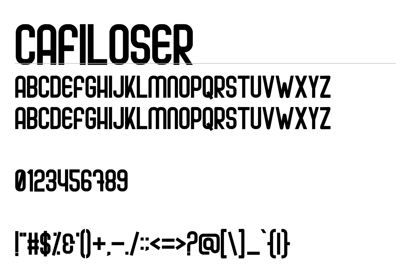 Cafiloser Font preview