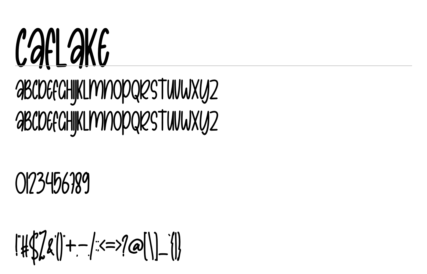 Caflake Font preview