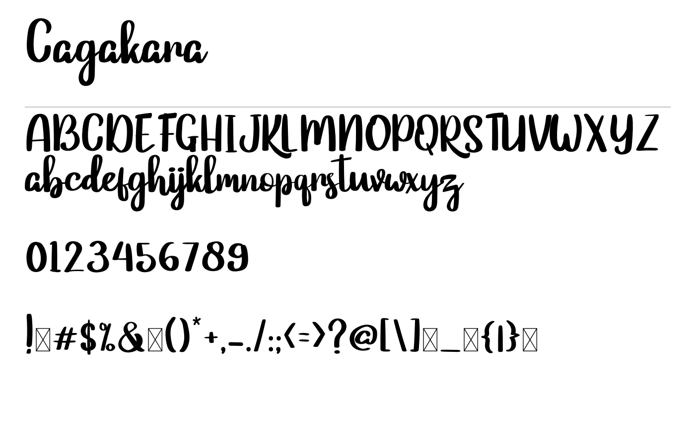 Cagakara Font preview