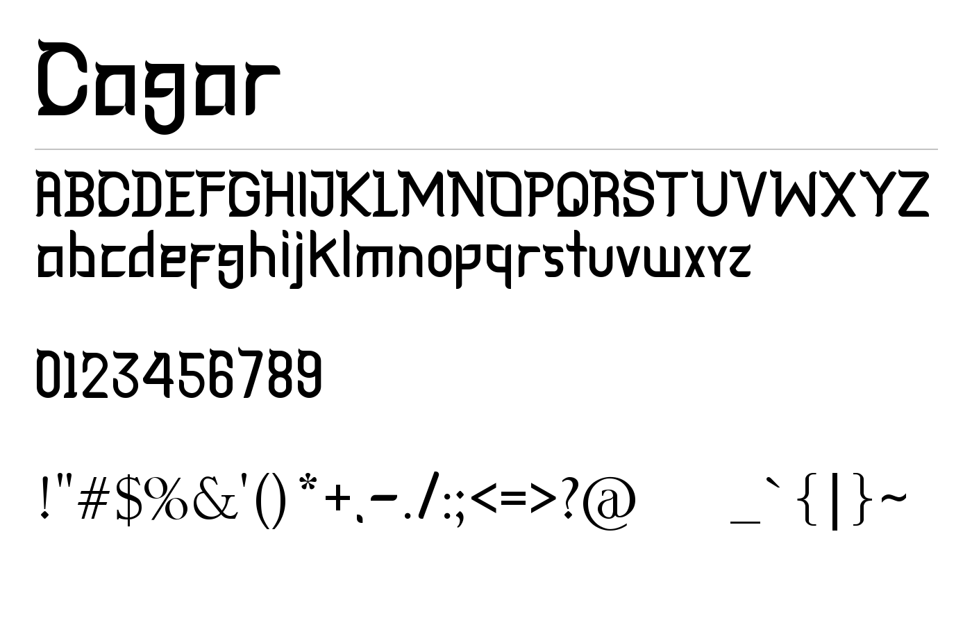 Cagar Font preview