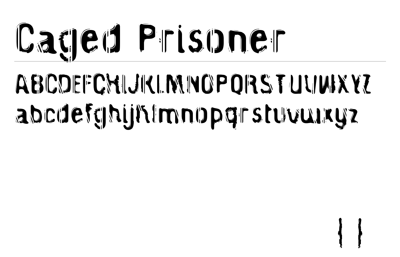 Caged Prisoner Font preview