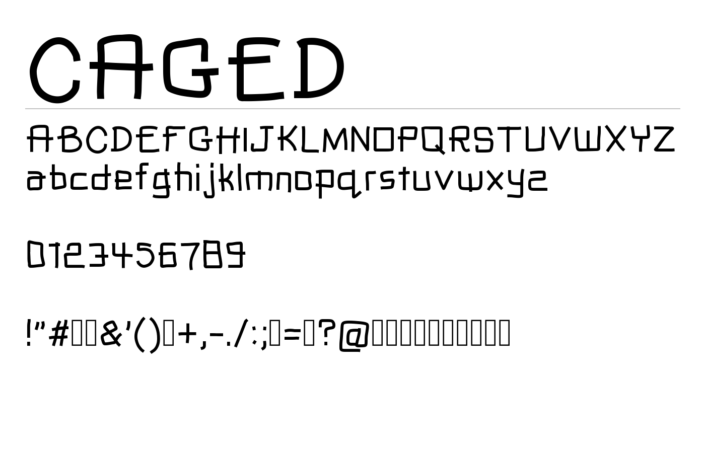 CAGED Font preview