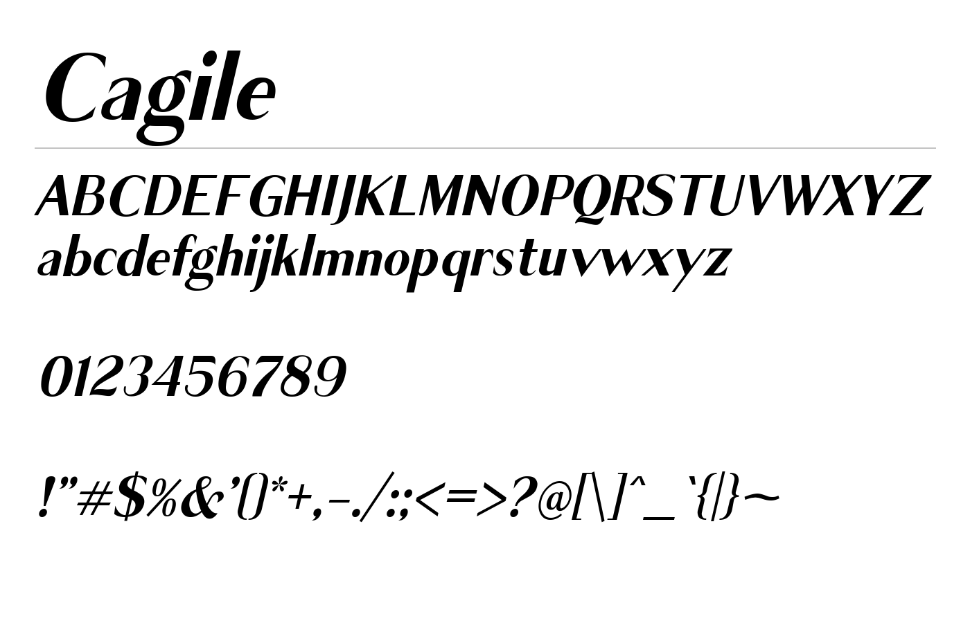 Cagile Font preview