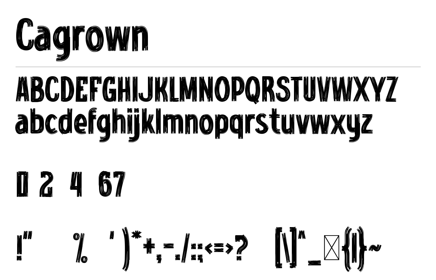 Cagrown Font preview