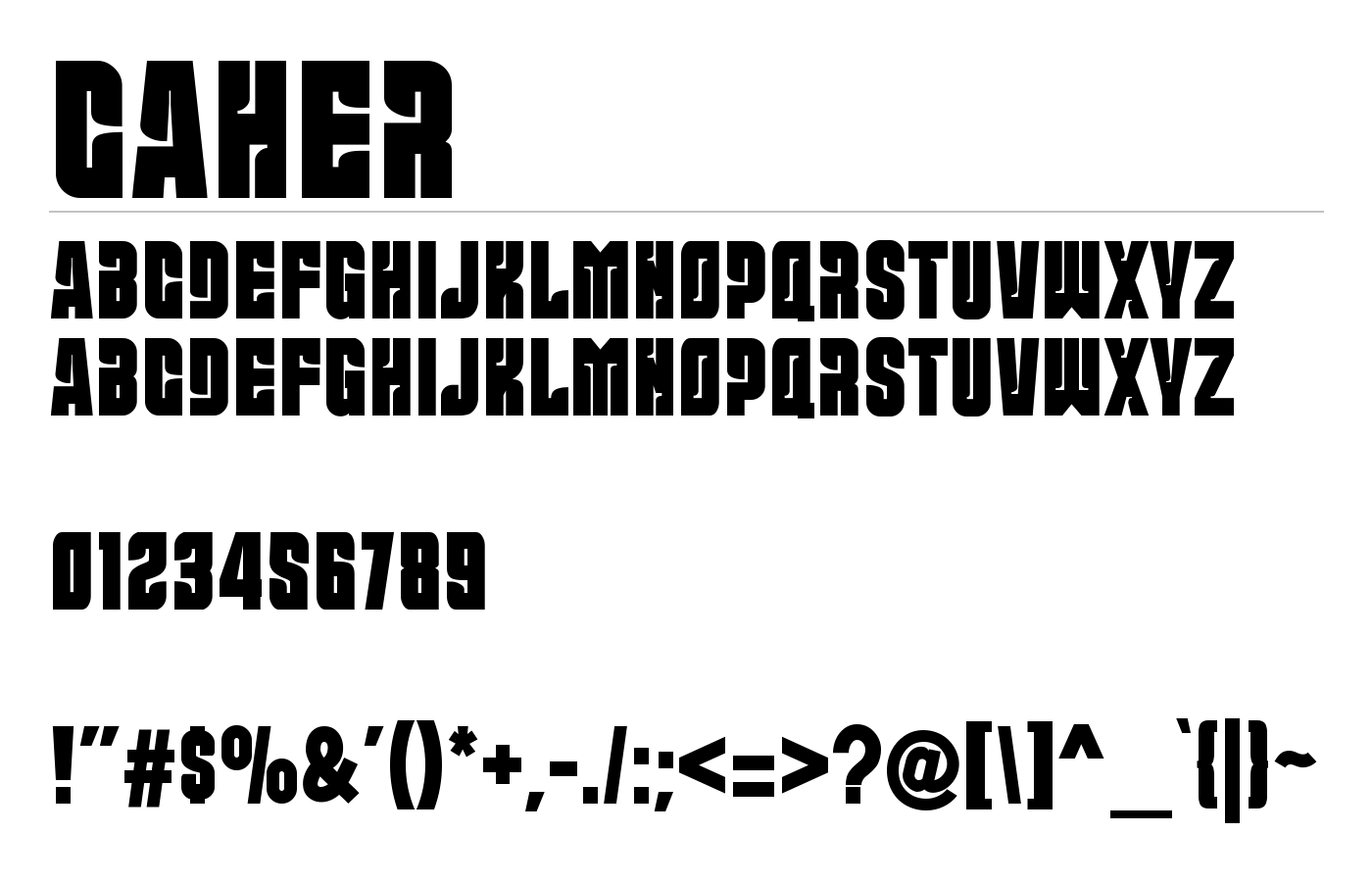 Caher Font preview