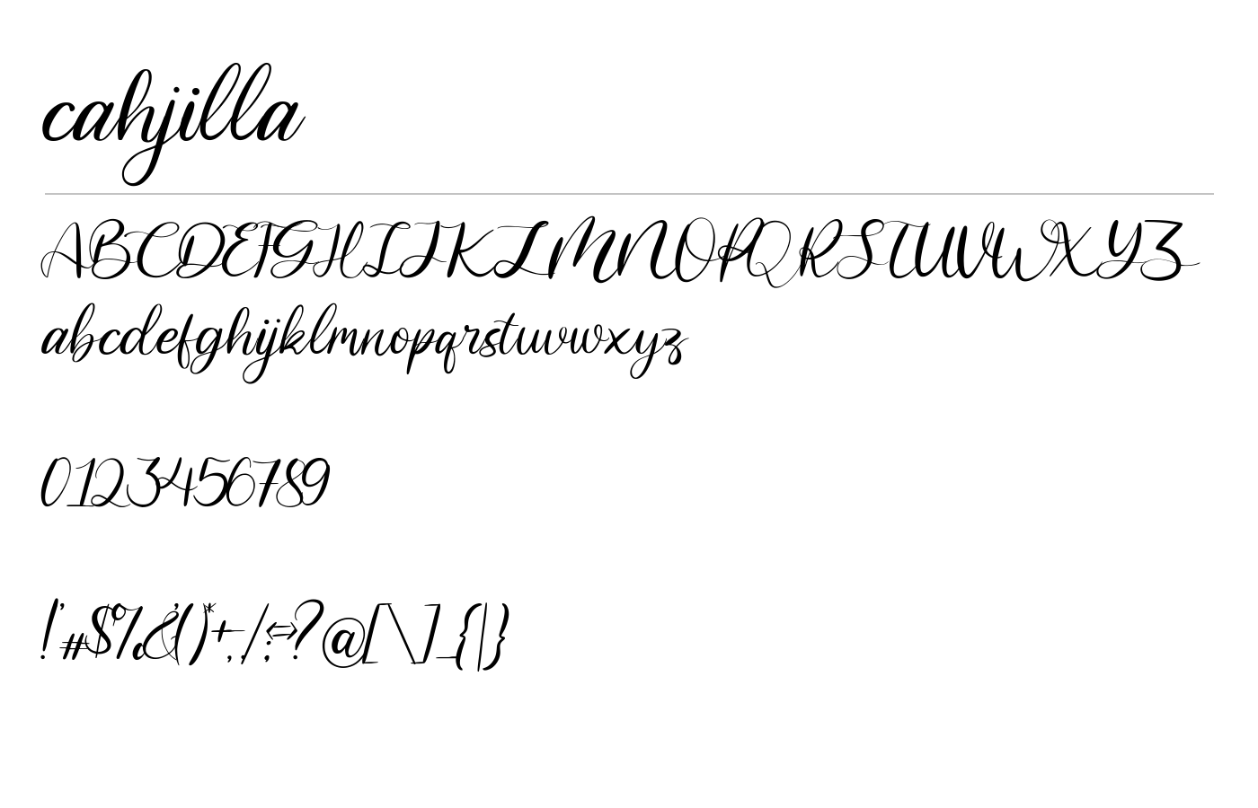 cahjilla Font preview