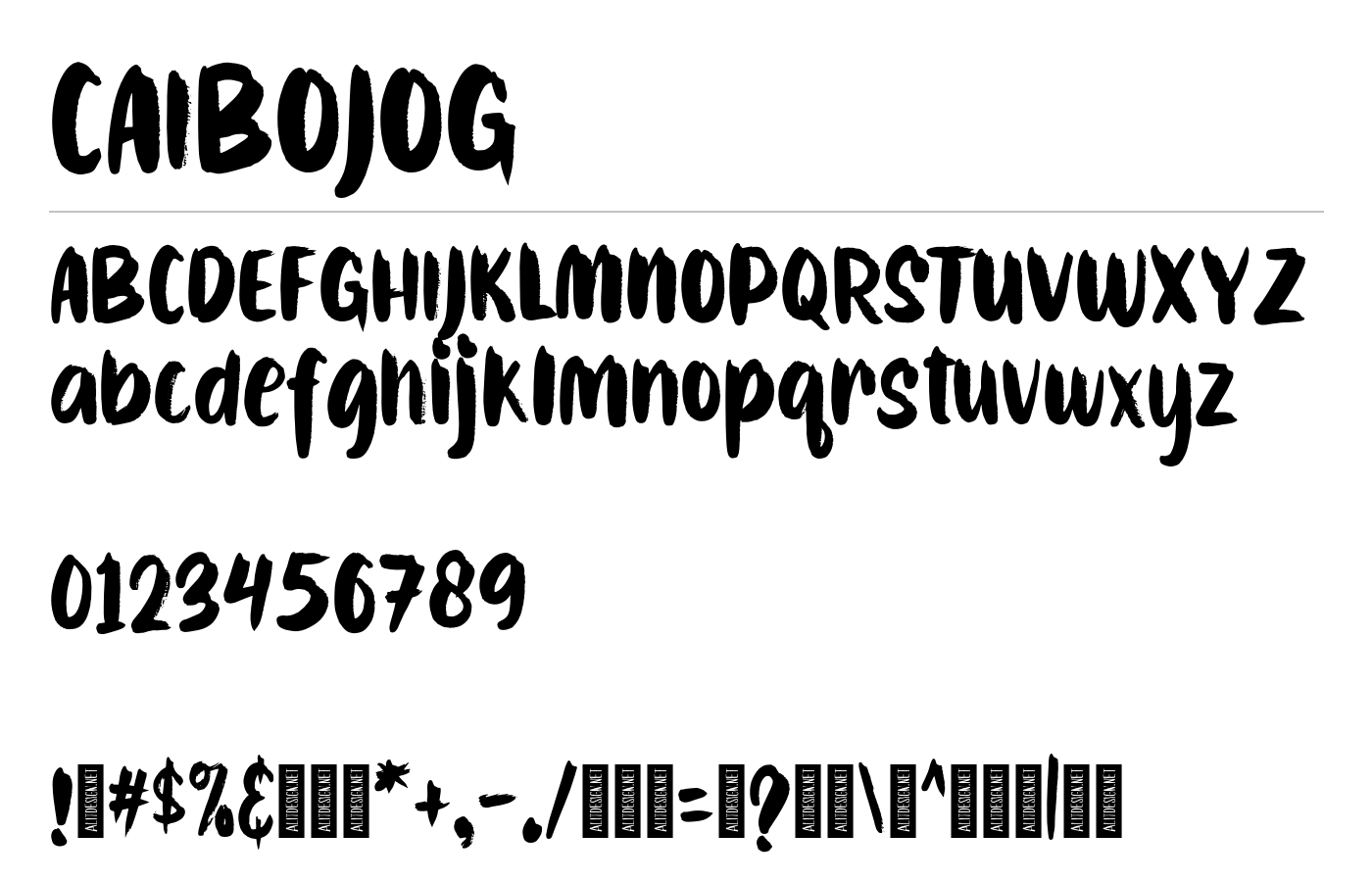 CAIBOJOG Font preview
