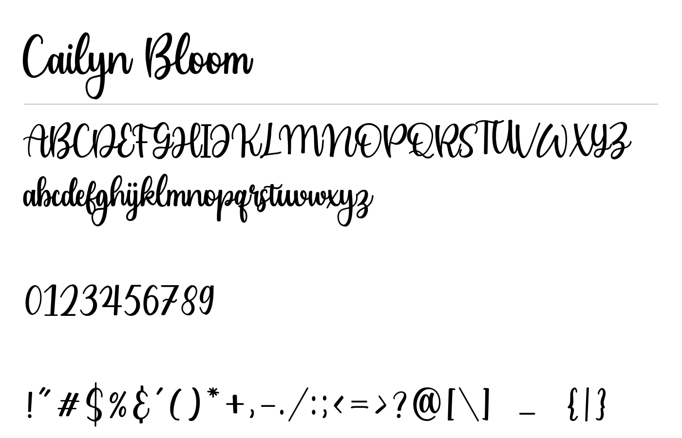 Cailyn Bloom Font preview