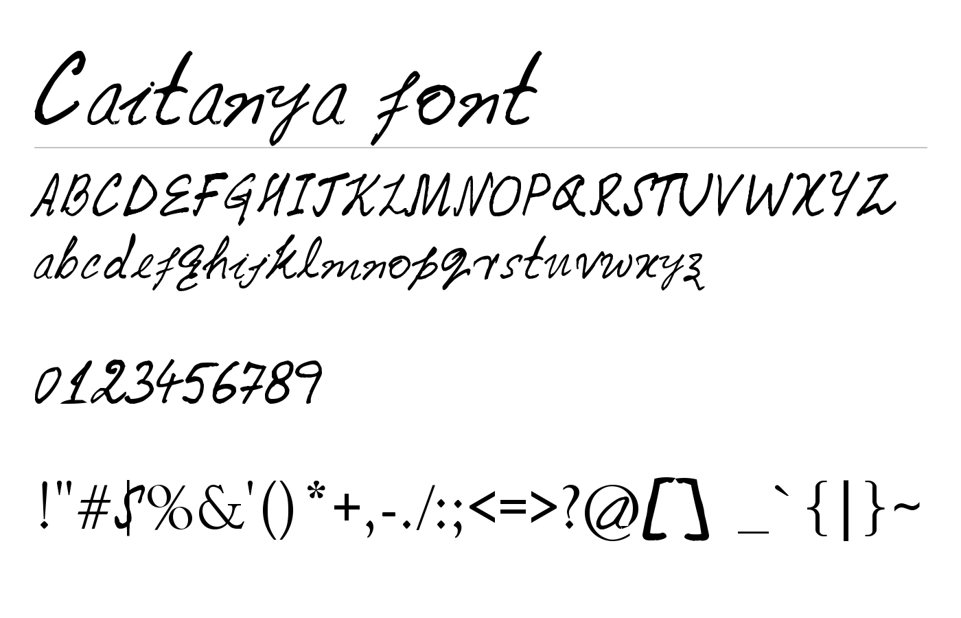 Caitanya font preview