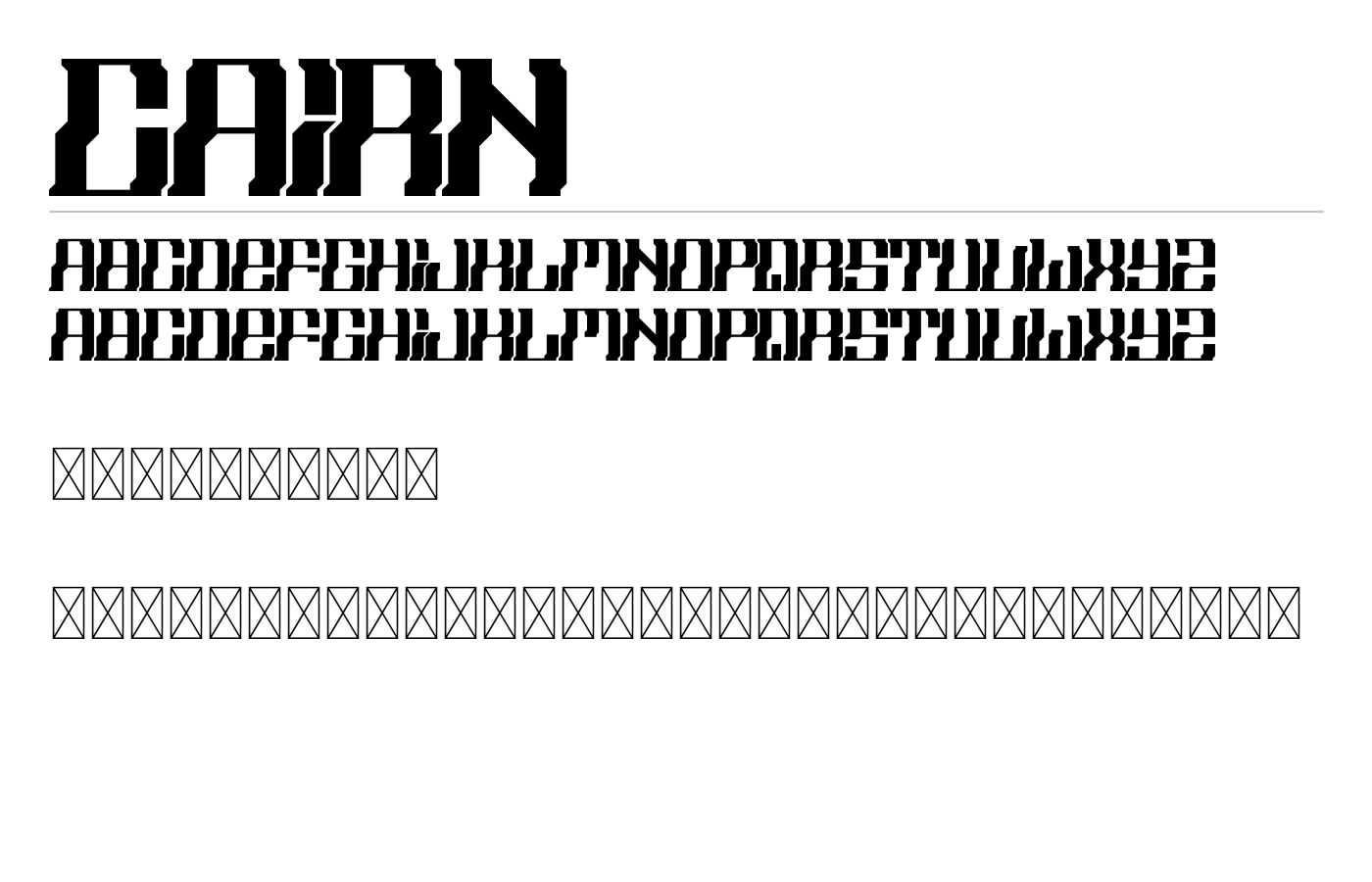 Cairn Font preview