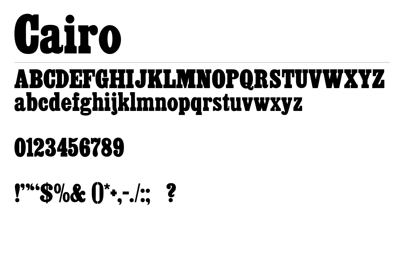 Cairo Font preview