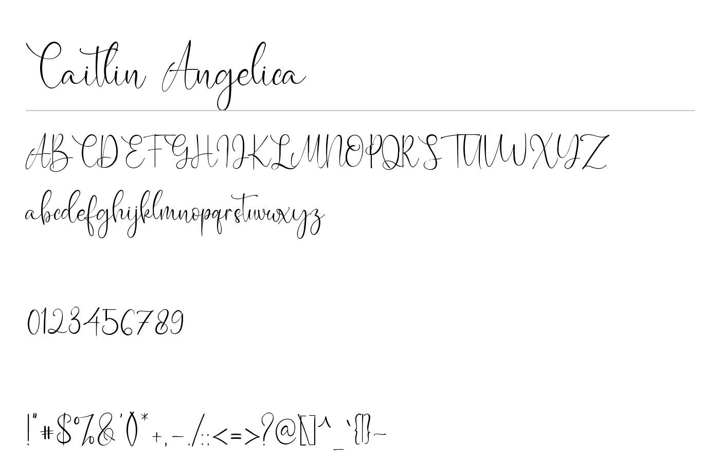 Caitlin Angelica Font preview