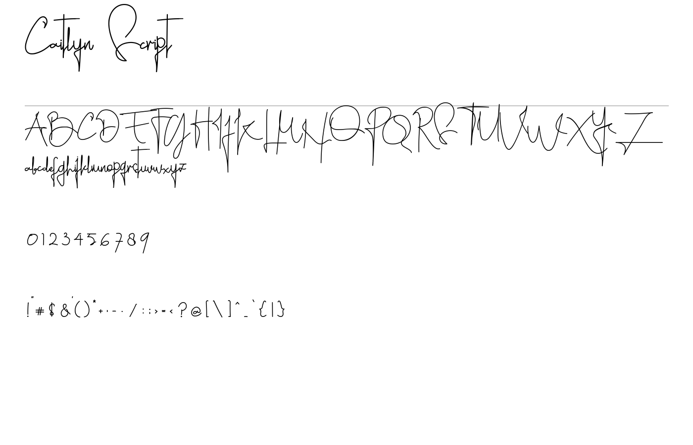 Caitlyn Script Font preview