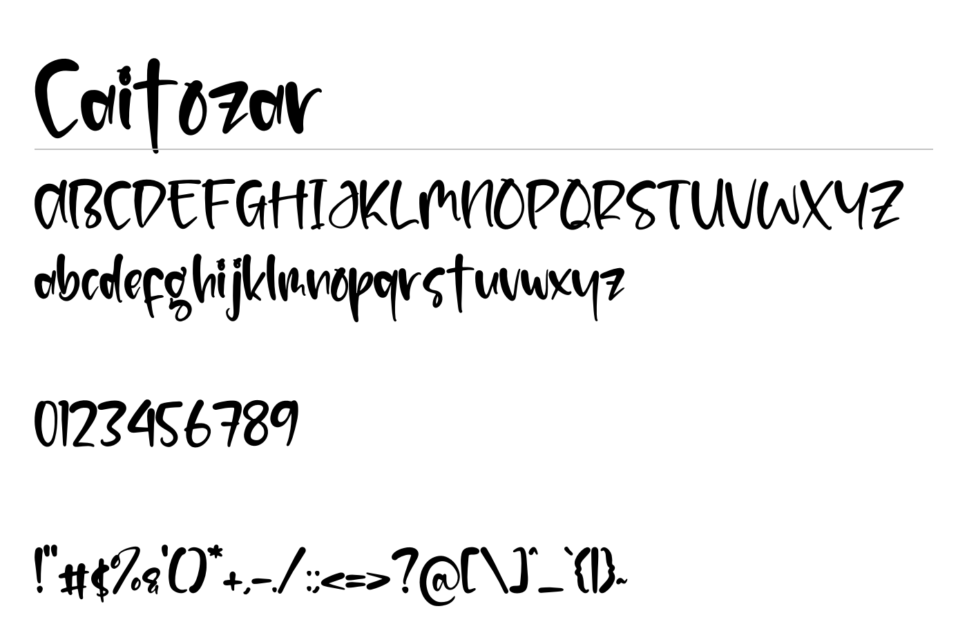 Caitozar Font preview